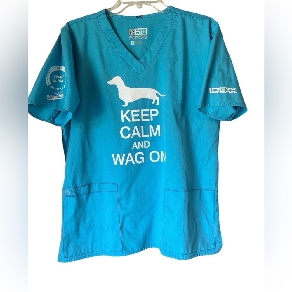 Wonder Work Blue Scrub Top
